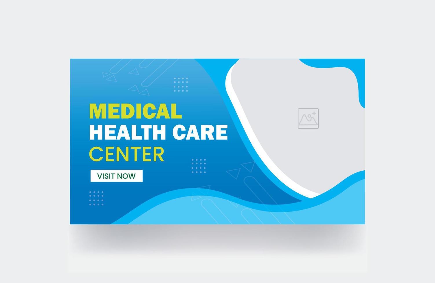 miniatura de vídeo de saúde médica e banner da web para modelo de negócios de clínica hospitalar miniatura de mídia social vetor