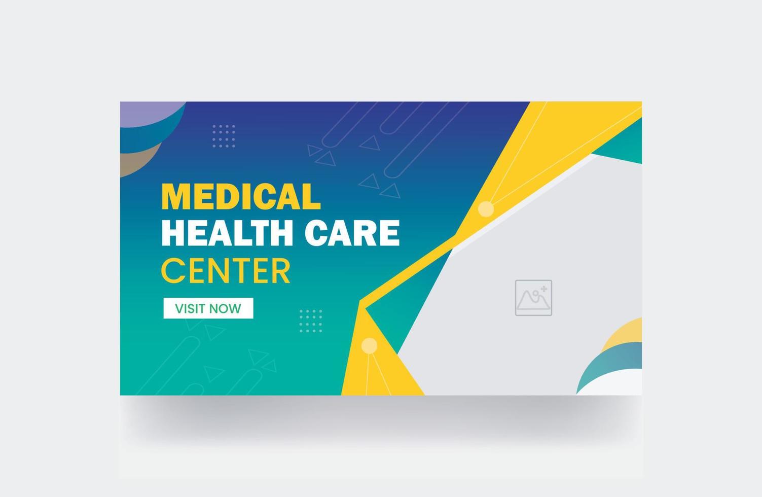 capa de vídeo de banner de miniatura médica e modelo de miniatura de banner da web de saúde vetor