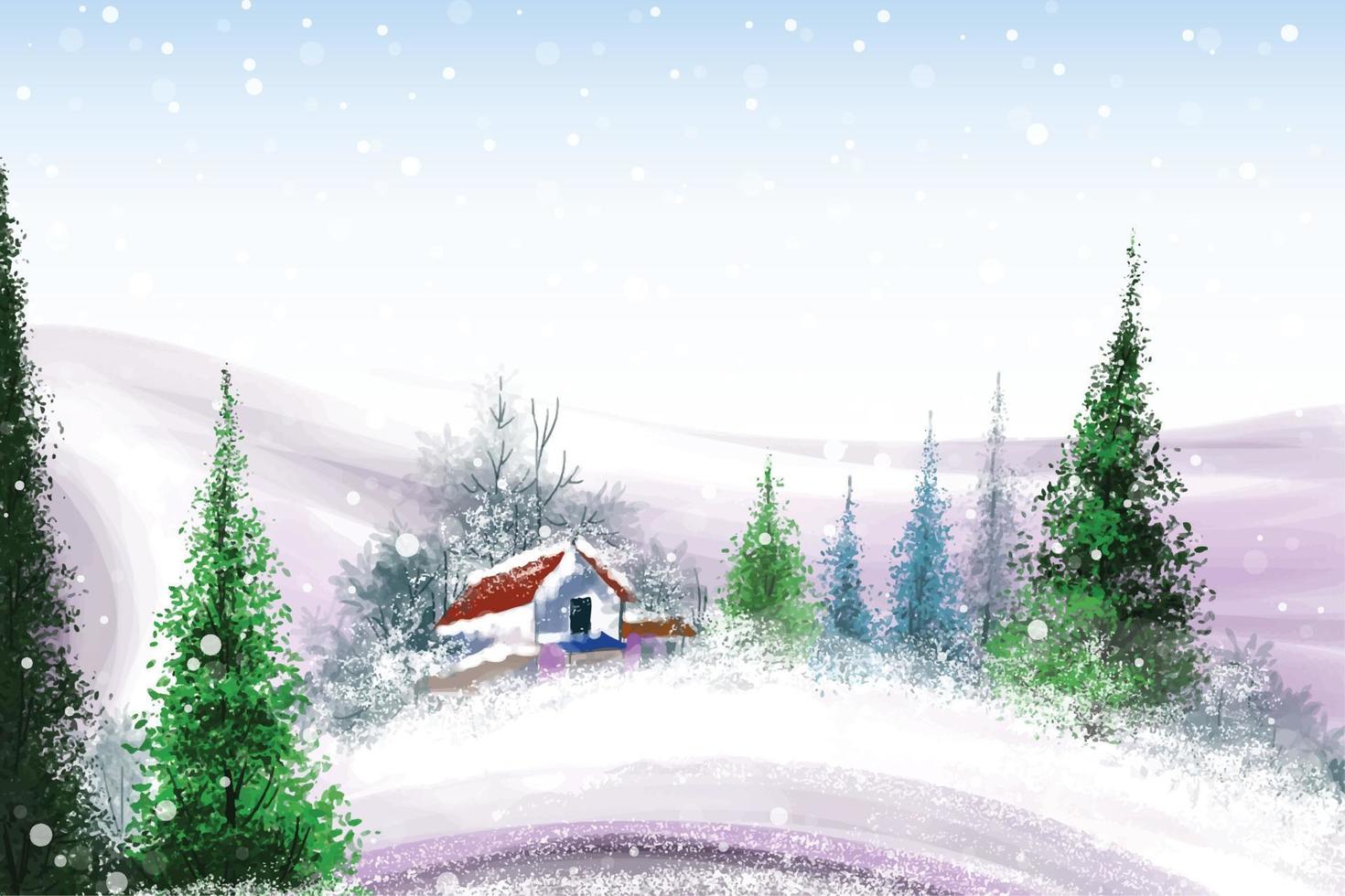 desenho em aquarela pintado à mão para fundo de temporada de natal e feliz ano novo vetor