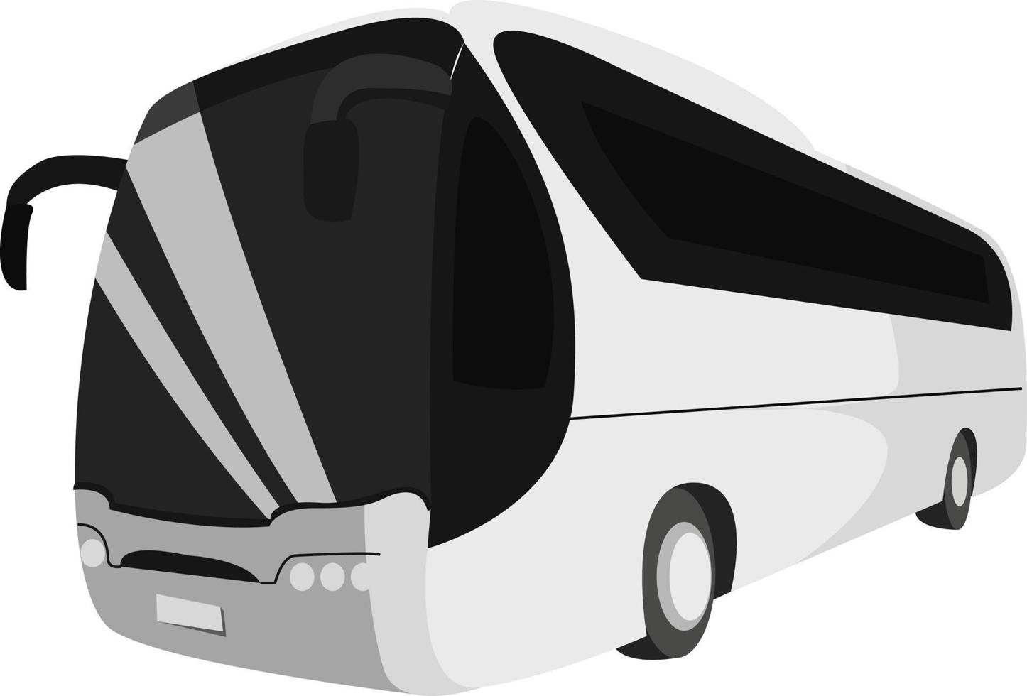 grande ônibus branco, ilustração, vetor em fundo branco