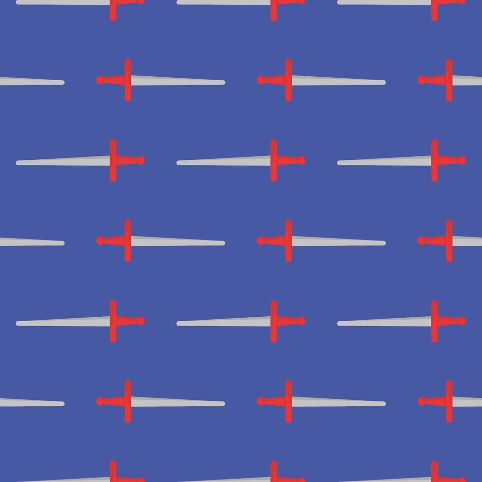 espadas afiadas, padrão sem emenda sobre fundo azul. vetor