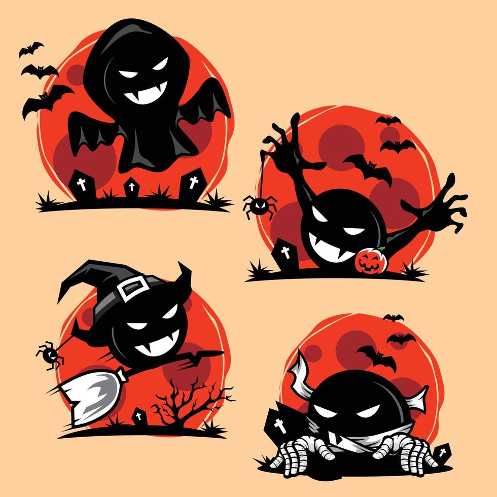 ilustração vetorial de personagem fofo de drácula de halloween vetor