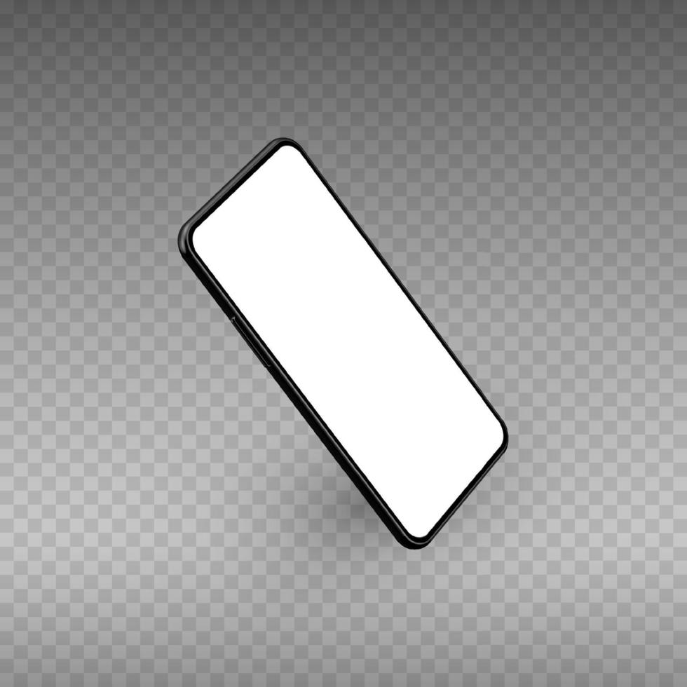 quadro do smartphone menos tela em branco. dispositivo genérico de maquete. modelo de smartphone violeta realista de vetor. quadro de telefone com display em branco isolado. vetor