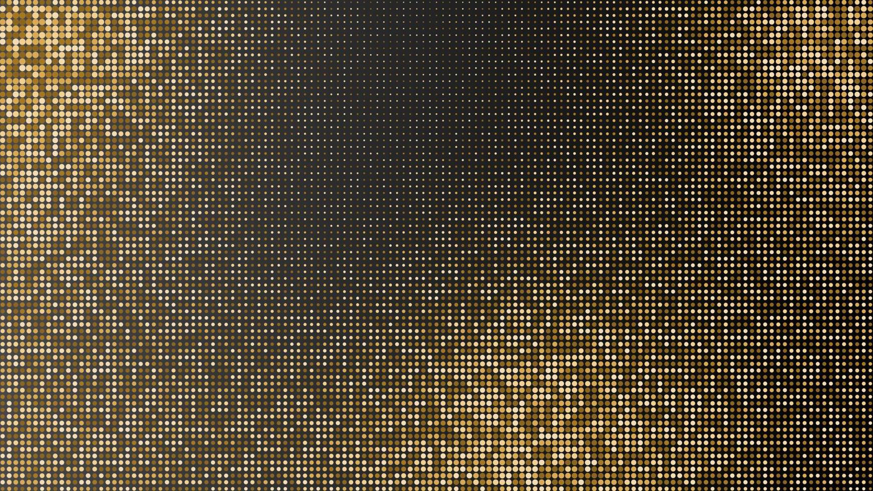 abstrato preto texturizado com padrão de meio-tom dourado radial. ilustração vetorial. elemento de decoração com ornamento pontilhado estampado. modelo de design de capa criativa. vetor