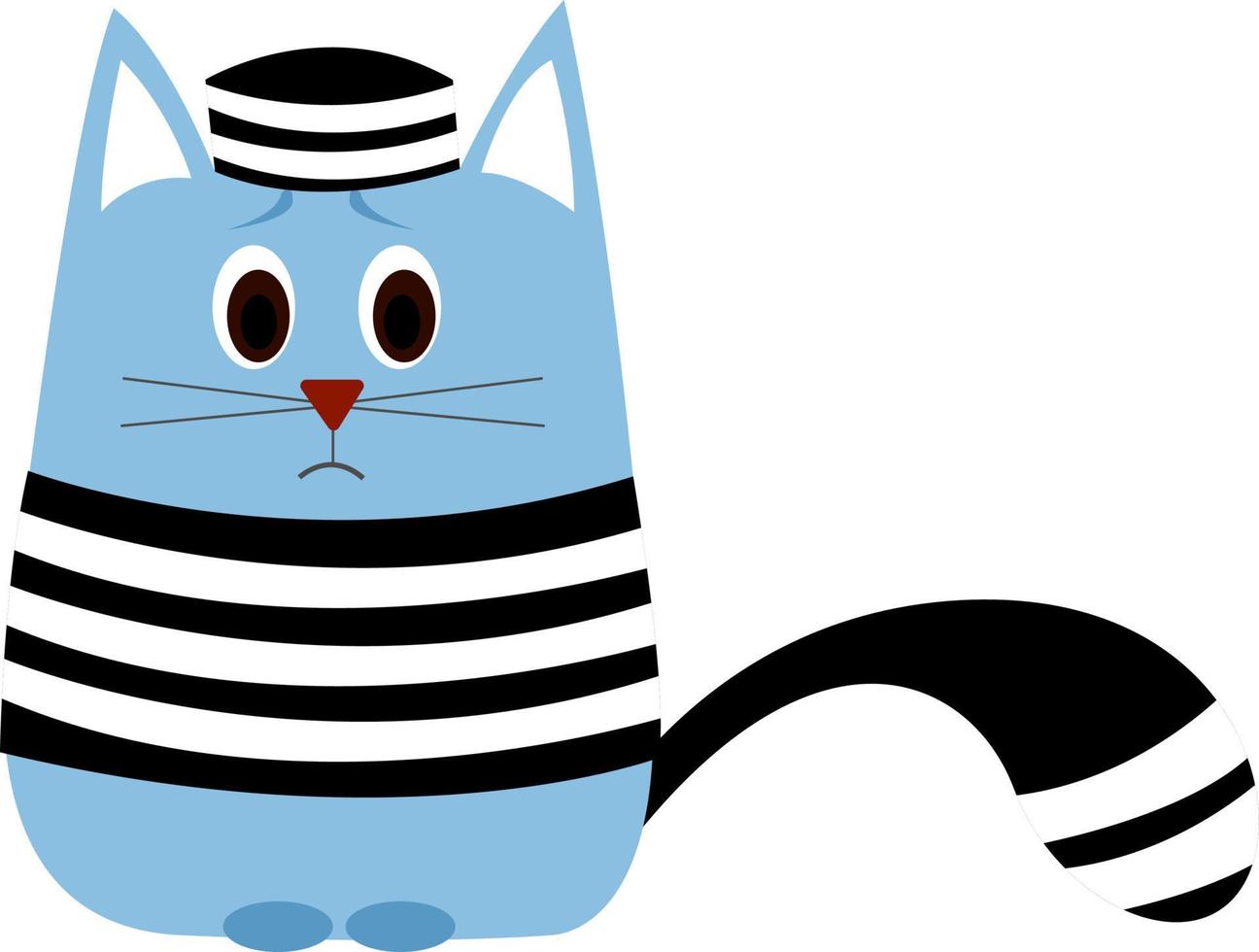 triste gato azul, ilustração, vetor em fundo branco.