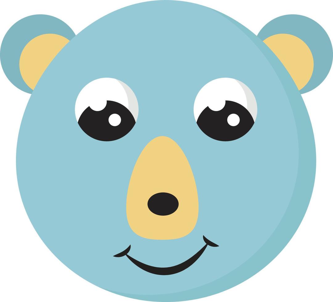 urso azul com olhos bonitos, ilustração, vetor em fundo branco.