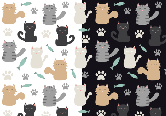 Cat Free Vector Pattern