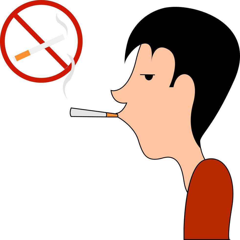 não fumar cante, ilustração, vetor em fundo branco.