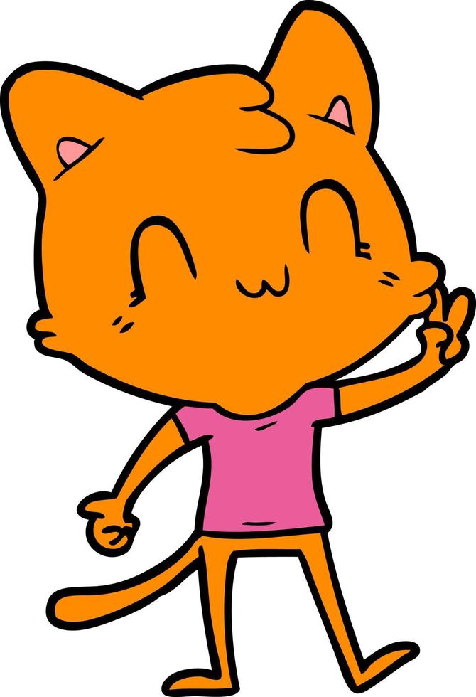 personagem de gato vetorial em estilo cartoon vetor