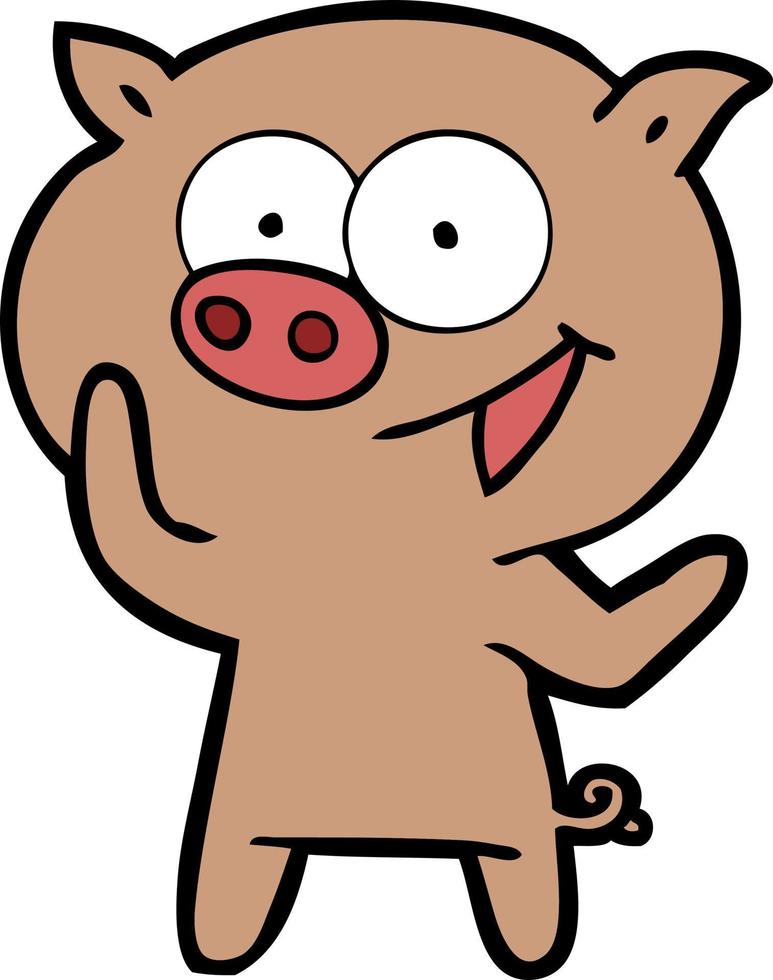 personagem de porco vetor em estilo cartoon