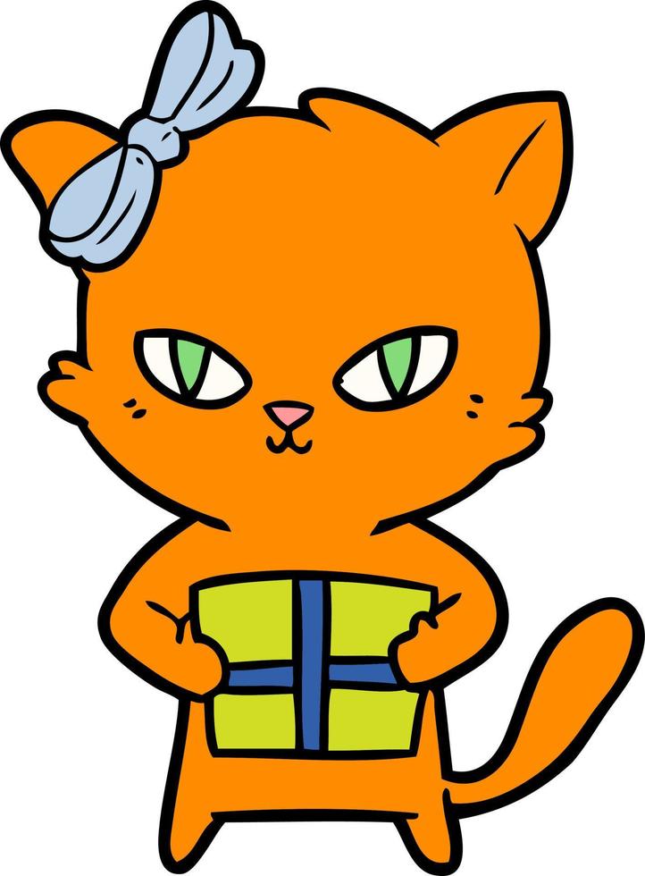 personagem de gato vetorial em estilo cartoon vetor