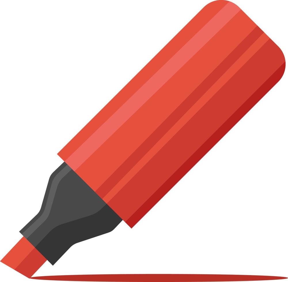 marcador vermelho, ilustração, vetor em fundo branco.