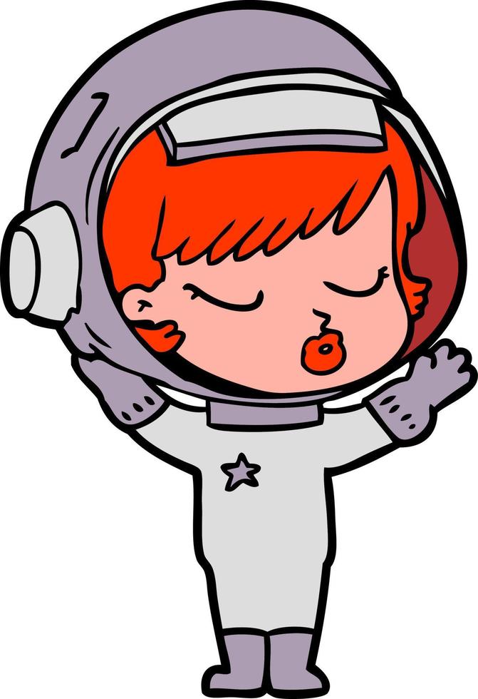 personagem de astronauta vetorial em estilo cartoon vetor