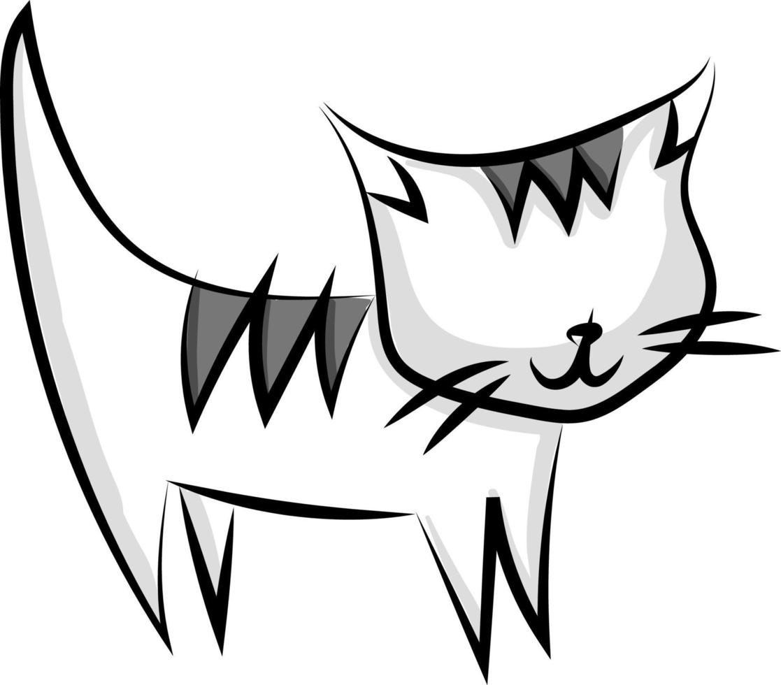 desenho de gato, ilustração, vetor em fundo branco.