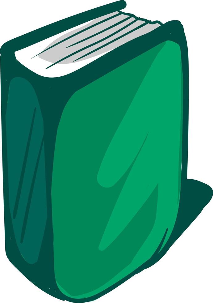 livro verde fechado, ilustração, vetor em fundo branco