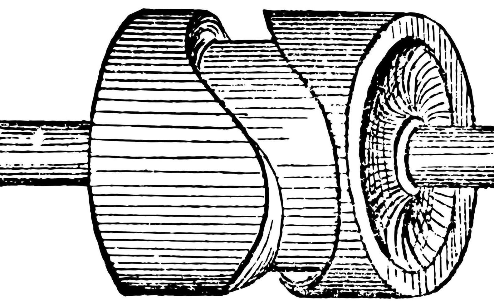 roda cam, ilustração vintage. vetor