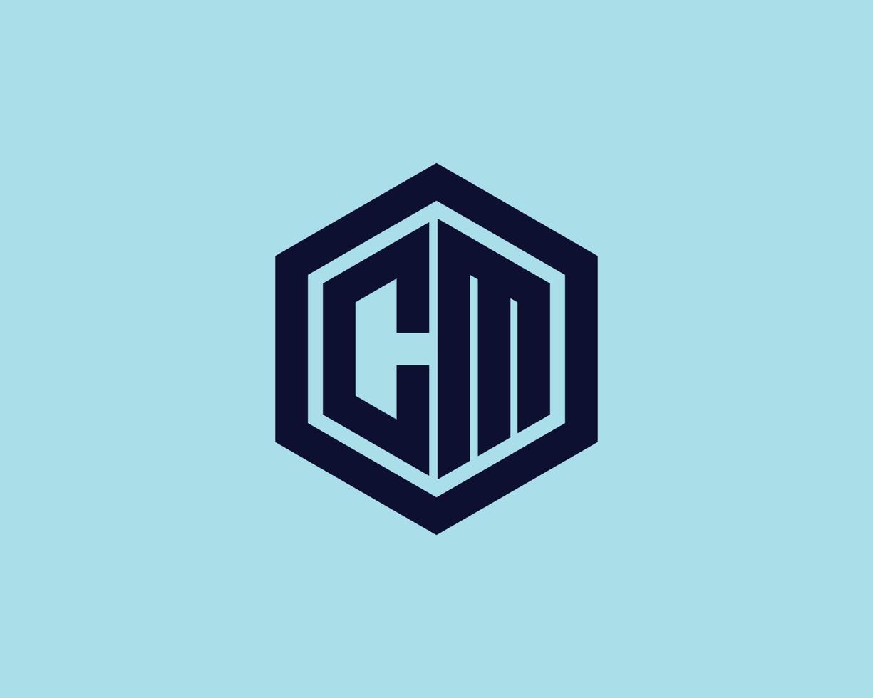 modelo de vetor de design de logotipo cm mc