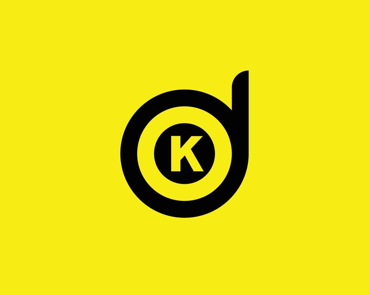 modelo de vetor de design de logotipo dk kd