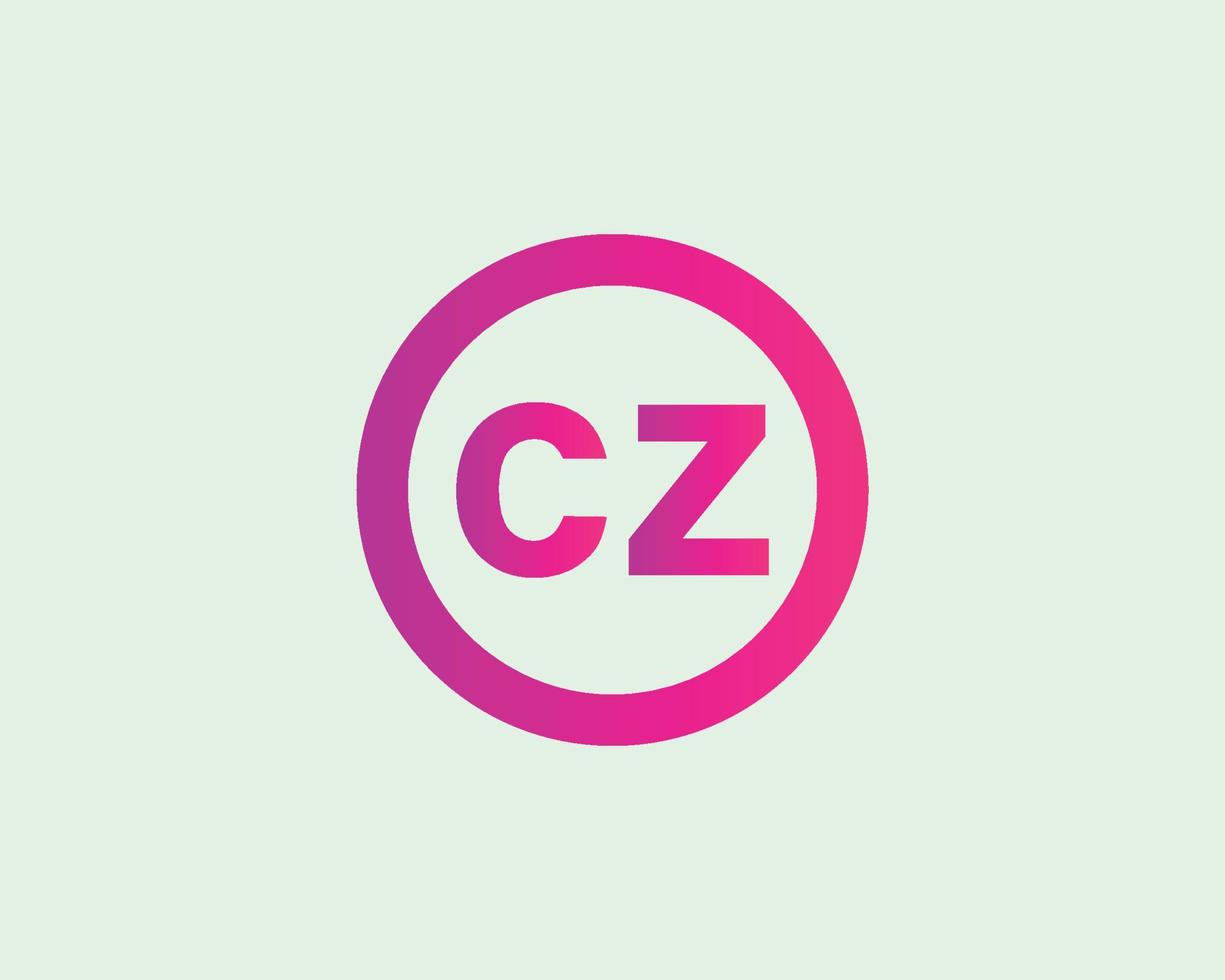 modelo de vetor de design de logotipo cz zc