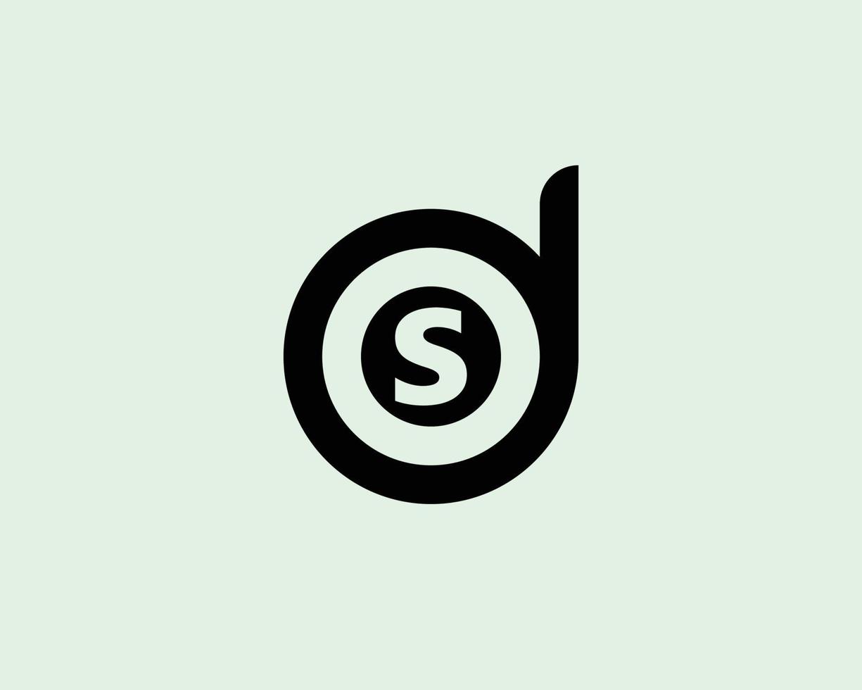 modelo de vetor de design de logotipo ds sd