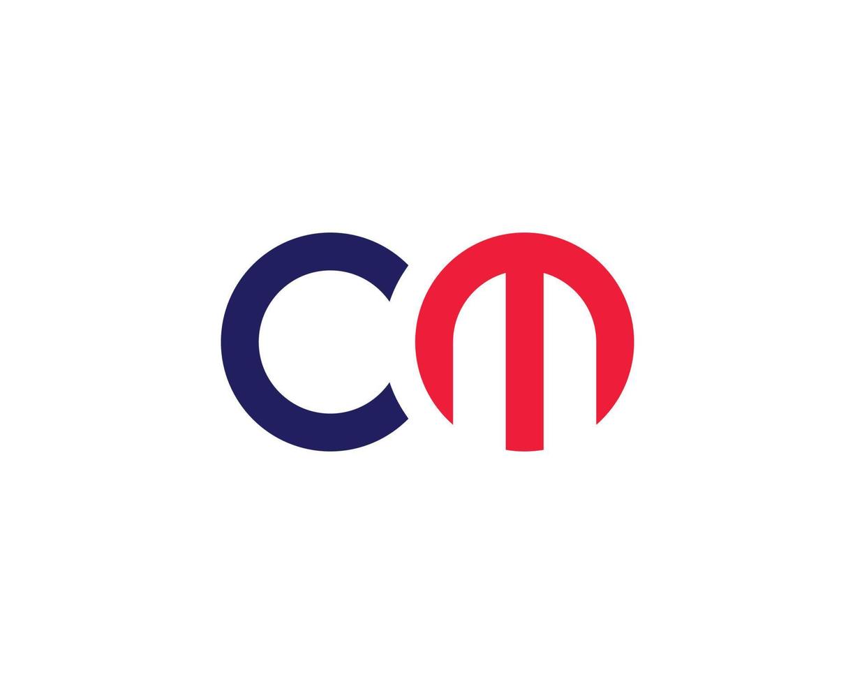 modelo de vetor de design de logotipo cm mc