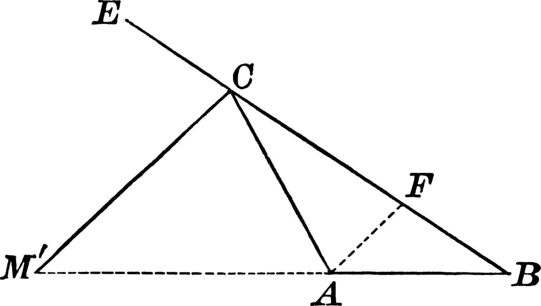 triângulo com bissetriz, ilustração vintage. vetor