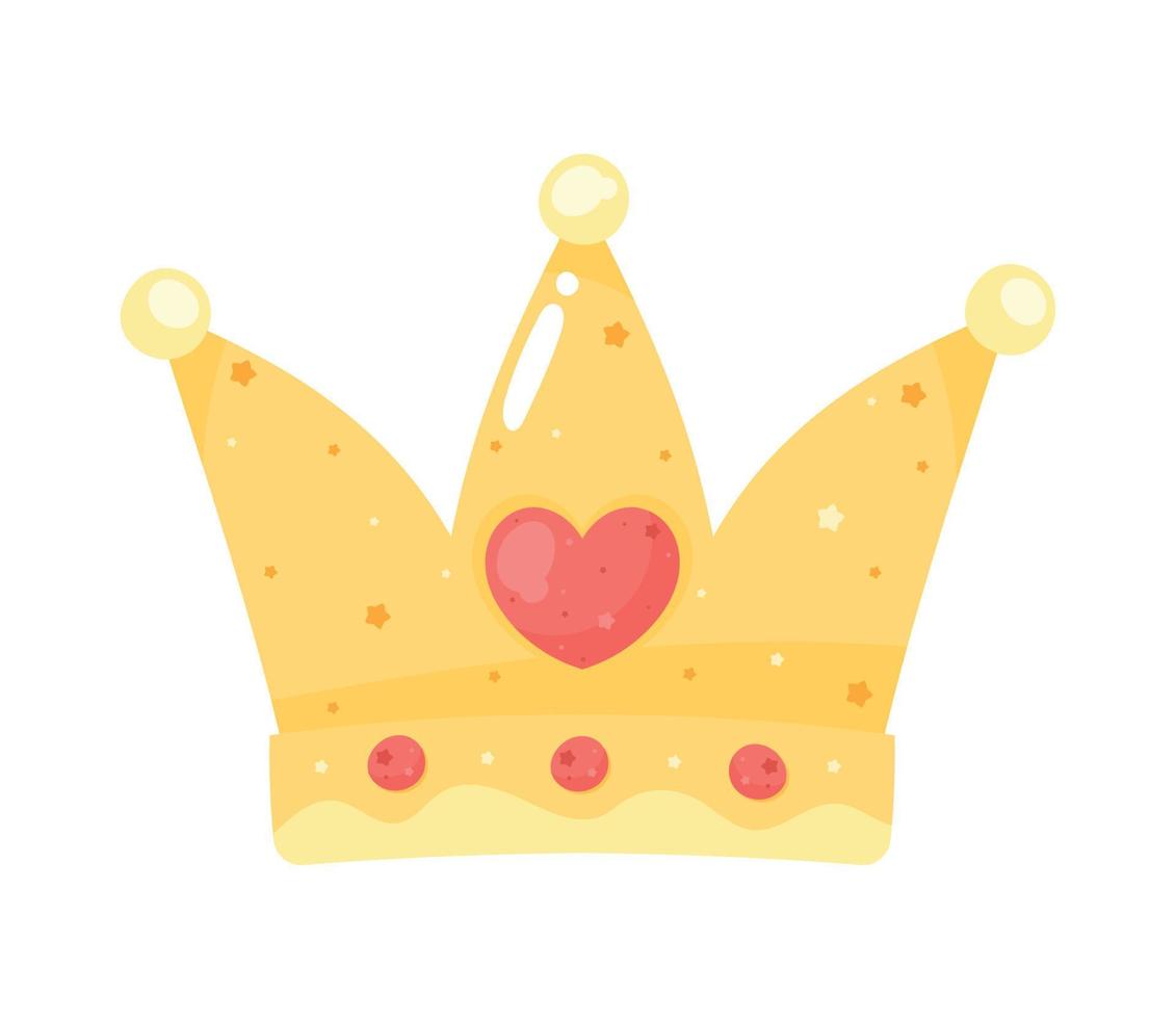 coroa de ouro com coração vetor