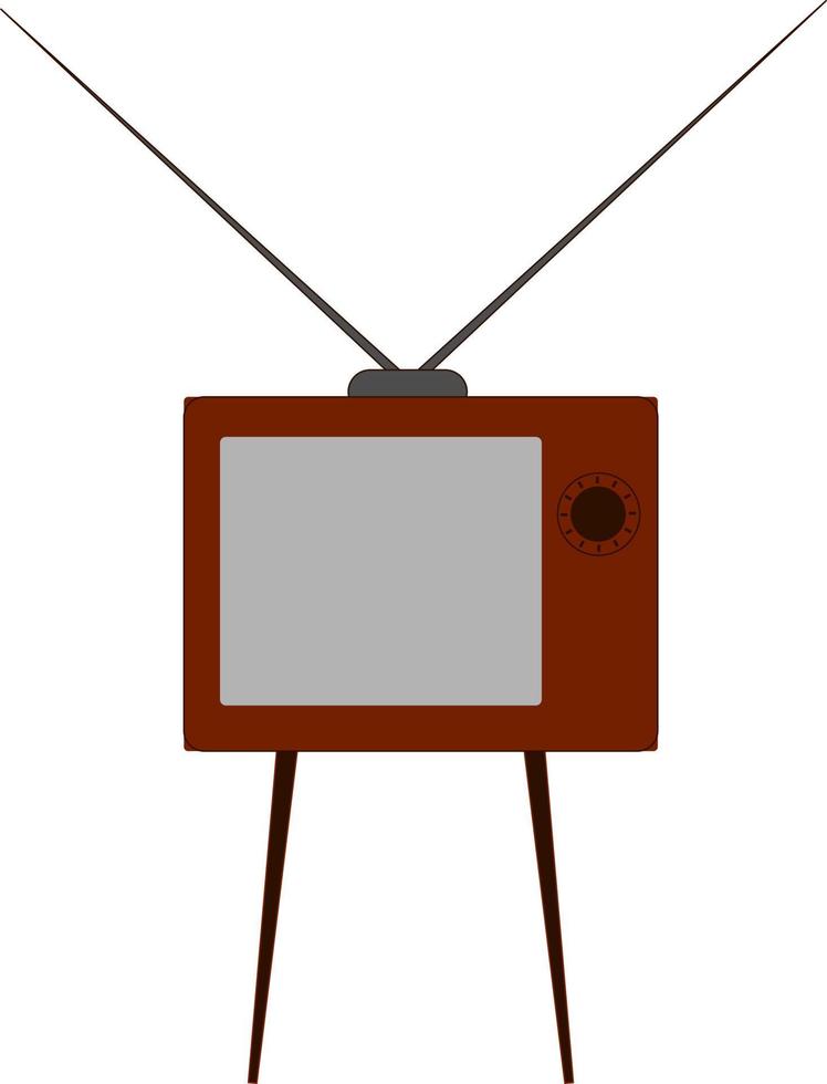 tv antiga, ilustração, vetor em fundo branco