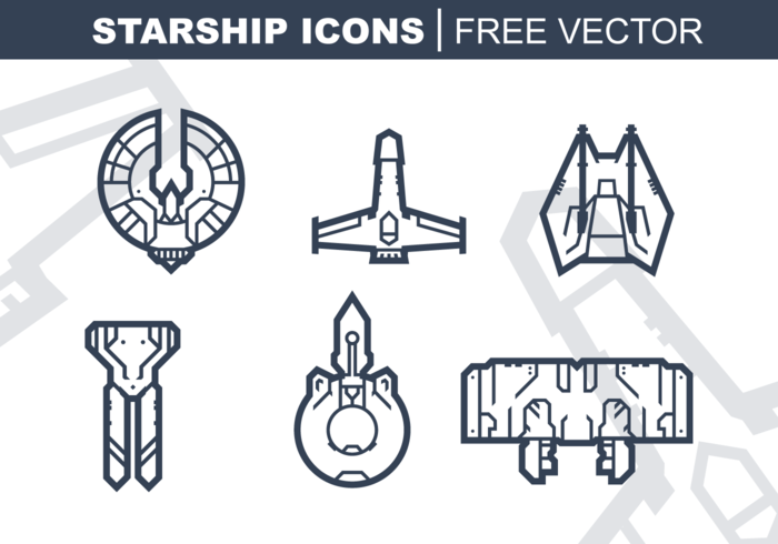 Starship Icons gratuito Pacote Vector