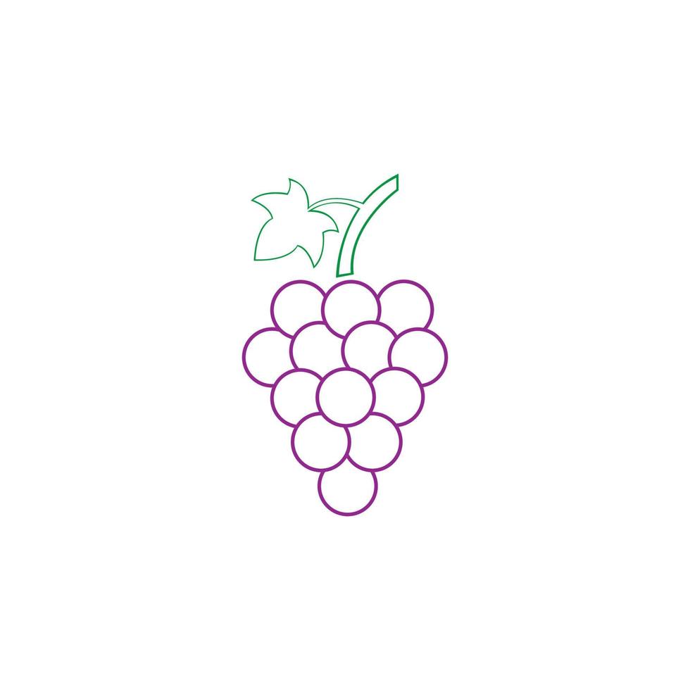 modelo de design de ilustração vetorial de ícone de uvas vetor