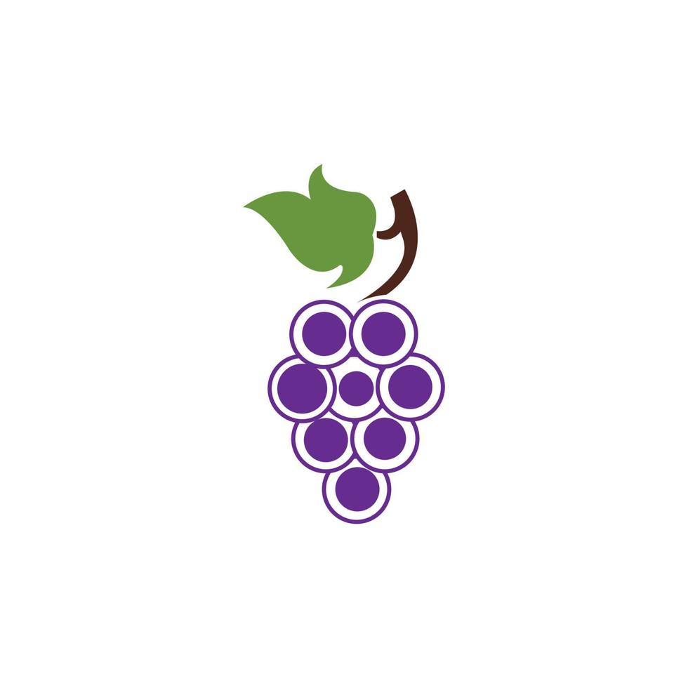 modelo de design de ilustração vetorial de ícone de uvas vetor