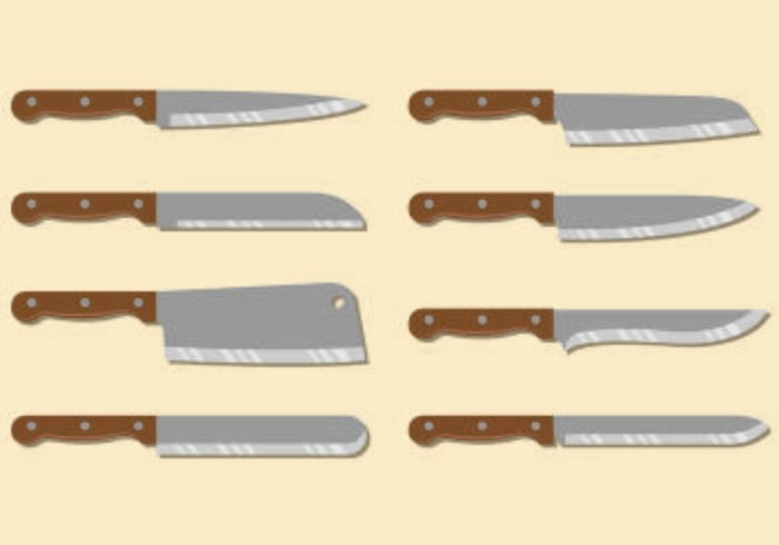 Conjunto de facas de cozinha vetor