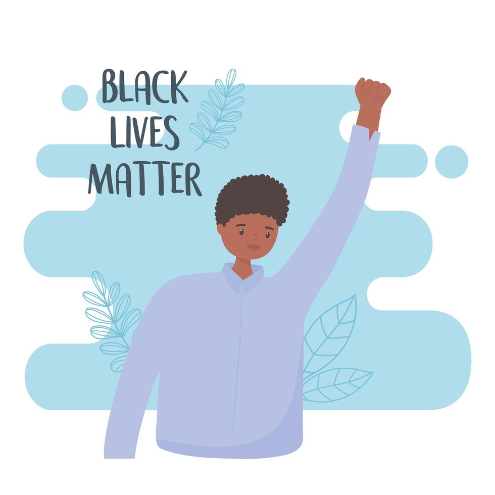 Vidas negras importam e campanha de conscientização contra racismo vetor