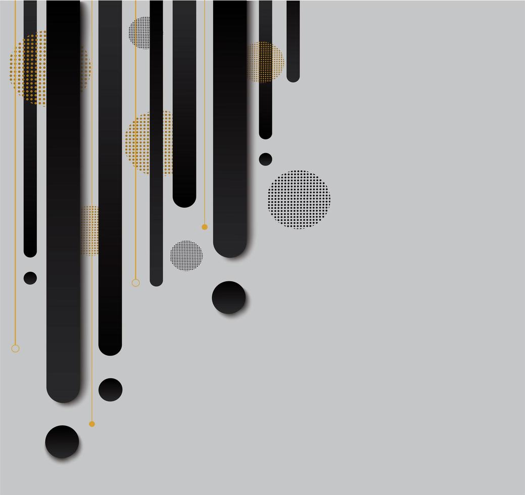 desenho geométrico gradiente preto, cinza e dourado moderno vetor