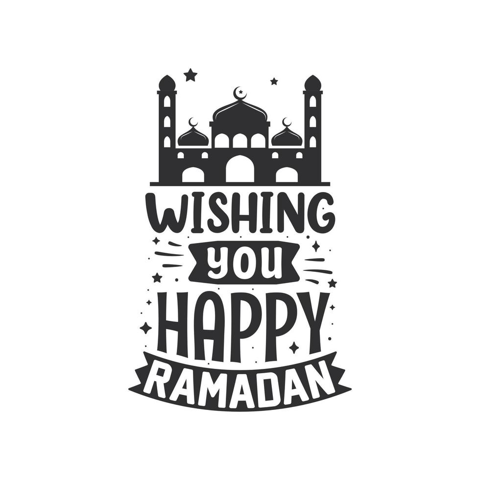 desejando-lhe feliz ramadan - cartão de felicitações para o mês sagrado do ramadã. vetor