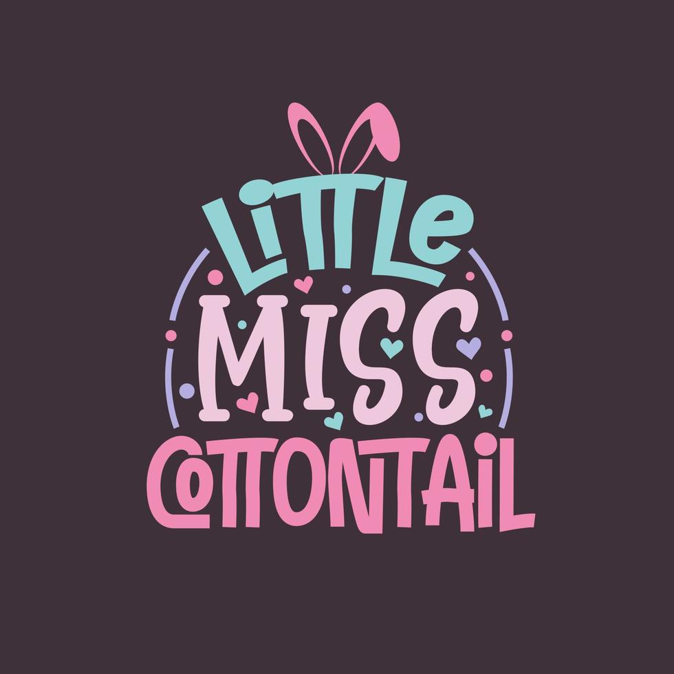 little miss cotonete, lindo design de páscoa vetor