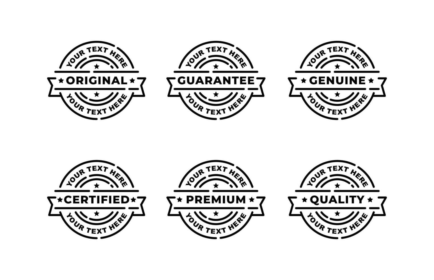 ilustração vetorial de conjunto de ícones de selo de carimbo vetor