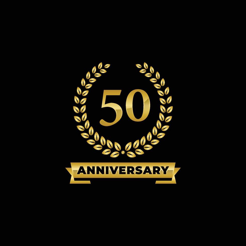 aniversário de 50 anos comemorando vetor de logotipo