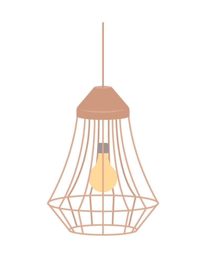 objeto de vetor de cor semi plana de luz de teto. elemento editável. item de tamanho completo em branco. design de interiores. design de sala de estar simples ilustração de estilo de desenho animado para web design gráfico e animação