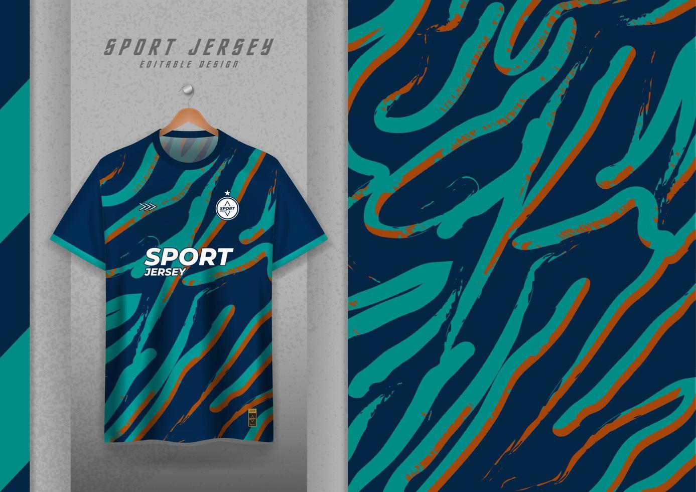 design de padrão de tecido para camisetas esportivas, camisas de futebol, camisas de corrida, camisas, camisas de treino, padrão de onda azul. vetor