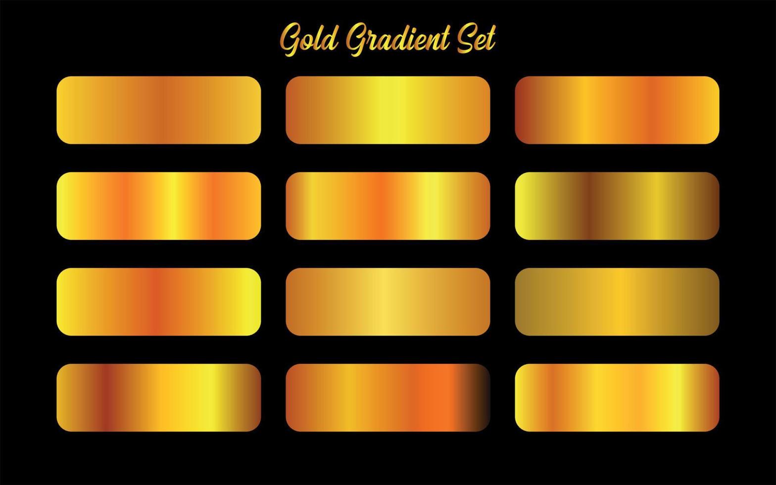 conjunto de cores gradiente de ouro de luxo vetor