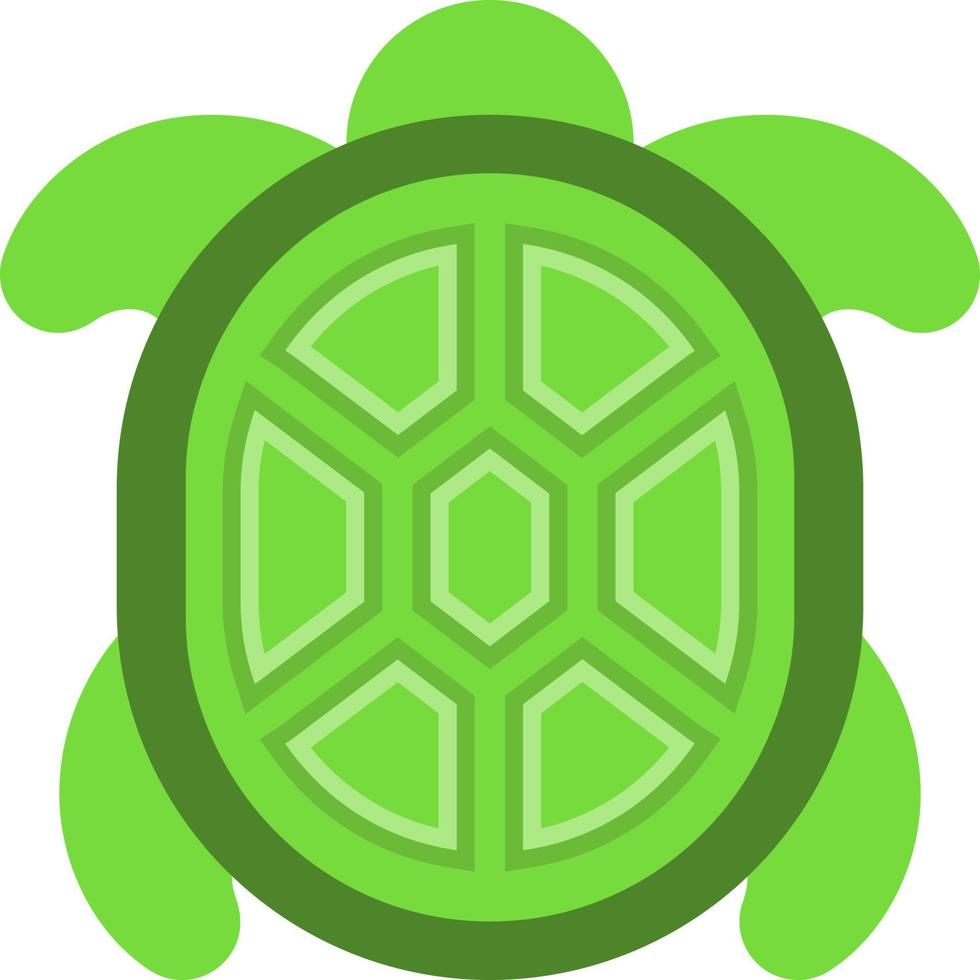 tartaruga verde andando, ilustração, vetor, sobre um fundo branco. vetor