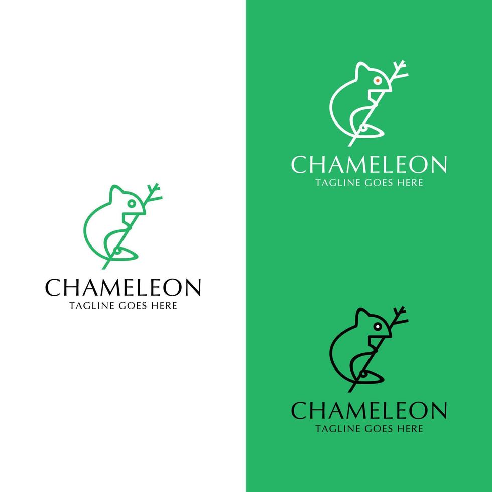 vetor de design de ícone de logotipo camaleão