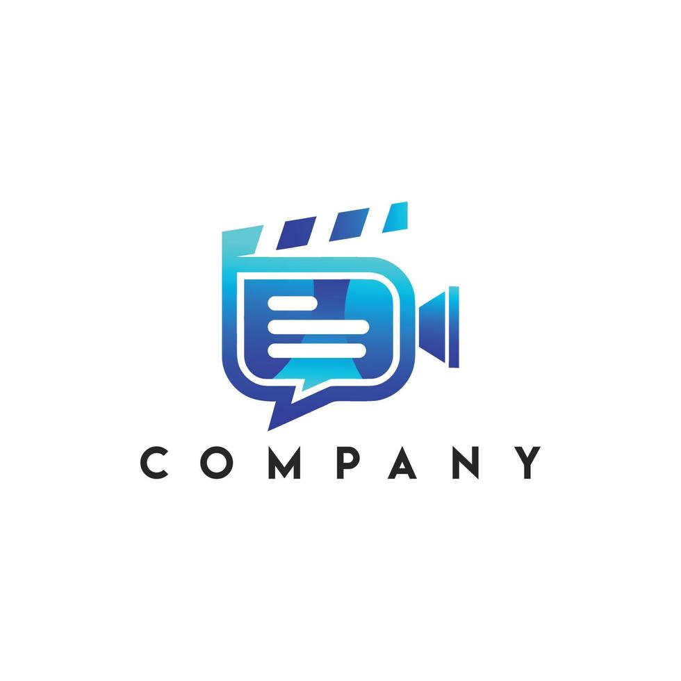 logotipo de conversa de filme, logotipo de conversa ao vivo vetor