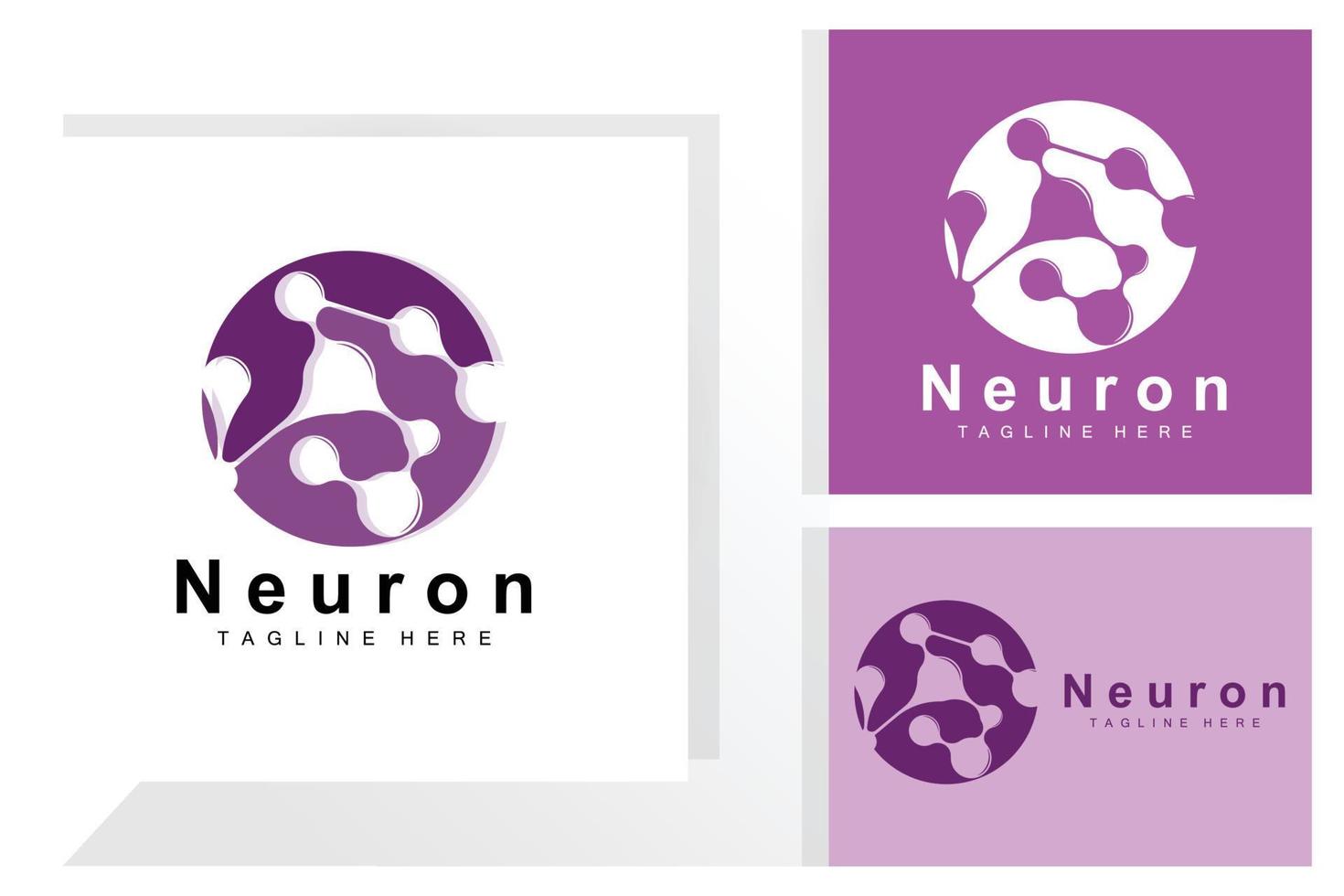 design de logotipo de neurônio vetor ilustração de células nervosas marca de saúde de dna molecular