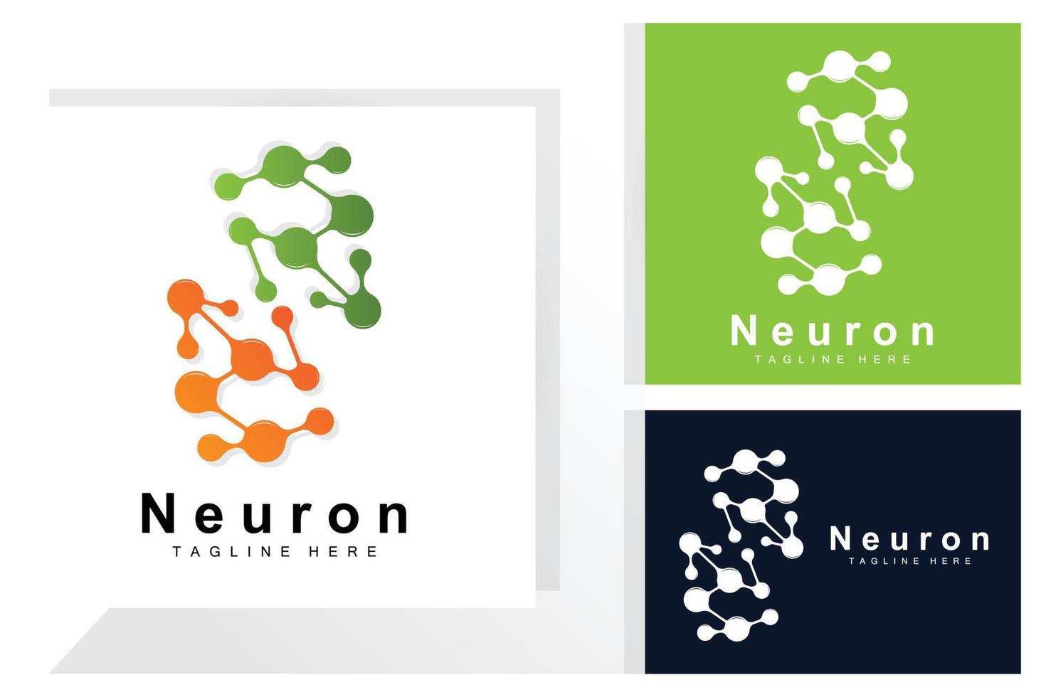 design de logotipo de neurônio vetor ilustração de células nervosas marca de saúde de dna molecular