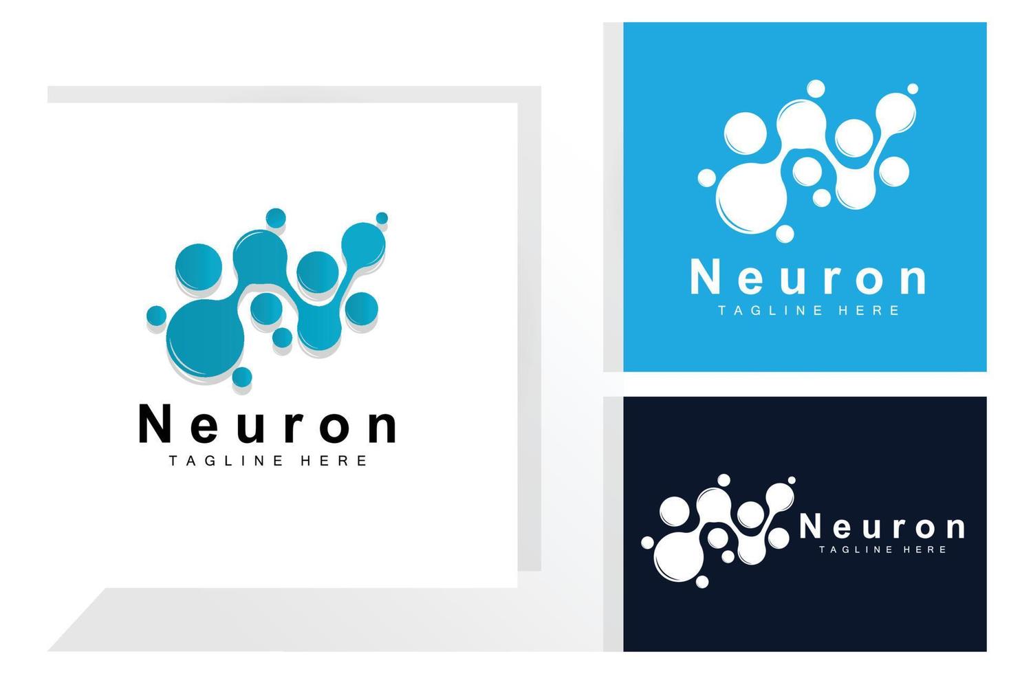 design de logotipo de neurônio vetor ilustração de células nervosas marca de saúde de dna molecular