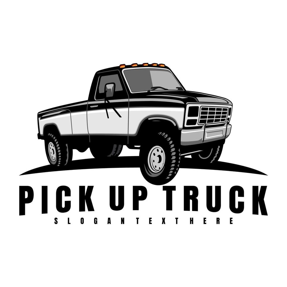 pick up truck logo design vector