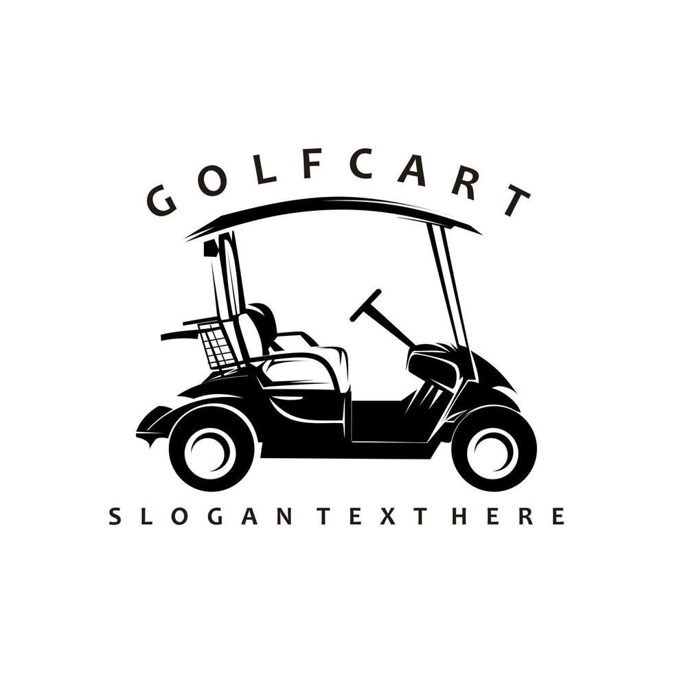 vetor de ilustração vetorial de logotipo de carrinho de golfe