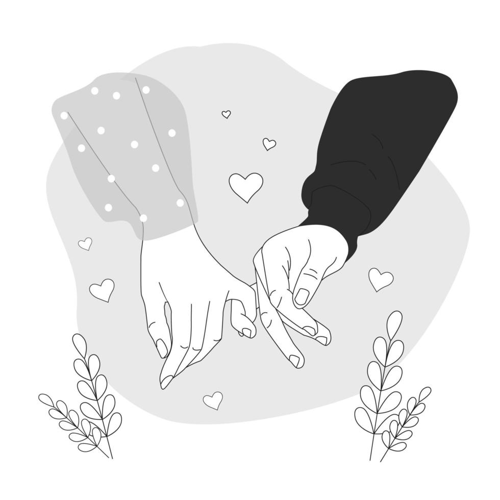 ilustração conceitual de amantes de mãos dadas vetor